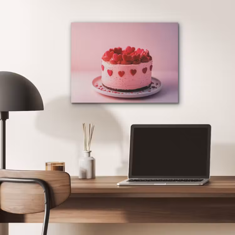 Taart - Hart - Roze PET vilt klein -sfeer5