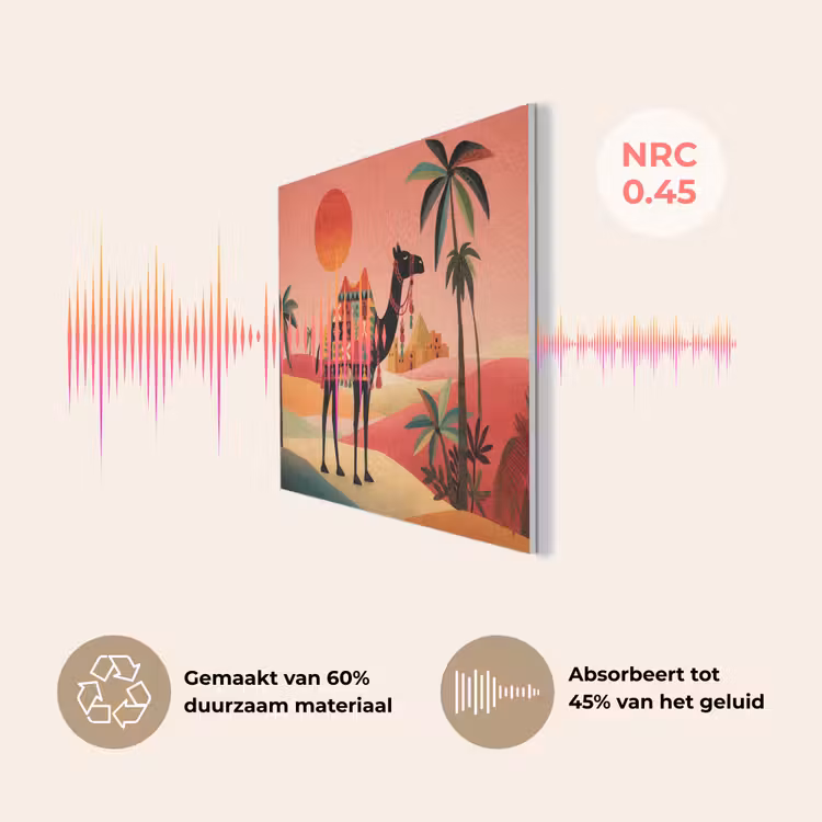 Kameel - Gekleurd tapijt - Duinen - Rode zon PET vilt klein -USP_NL