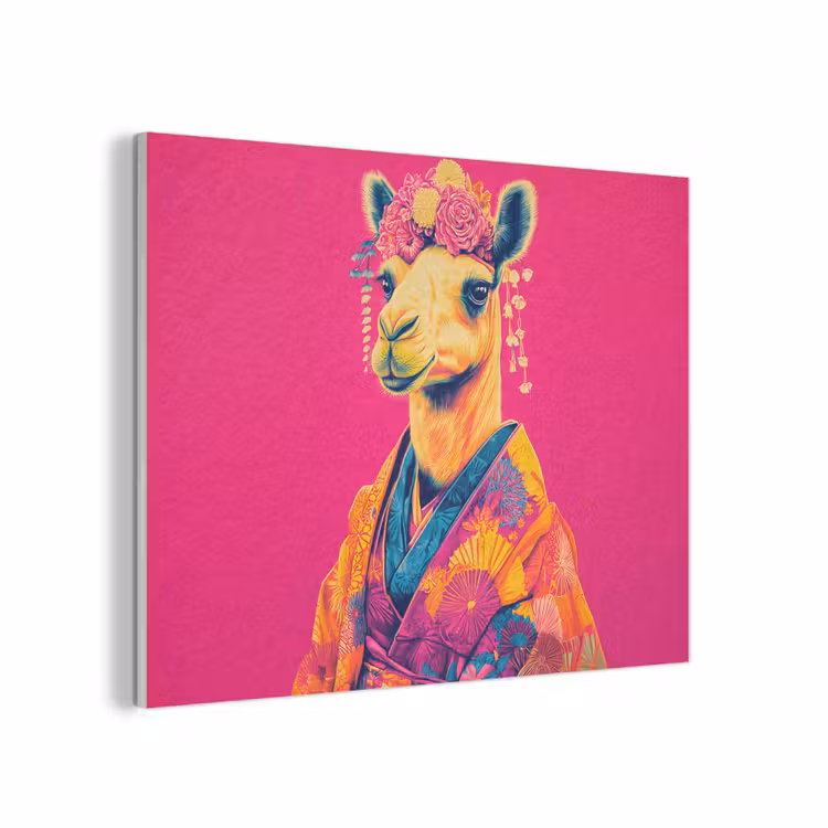 Kameel - Bloemen - Kimono - Waaiers PET vilt klein -3d