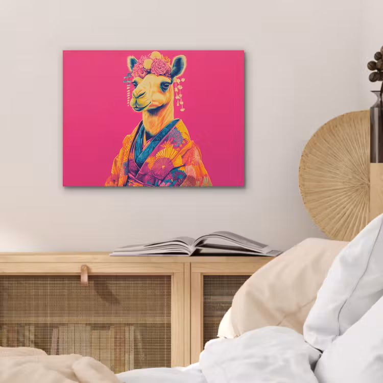 Kameel - Bloemen - Kimono - Waaiers PET vilt klein -sfeer3