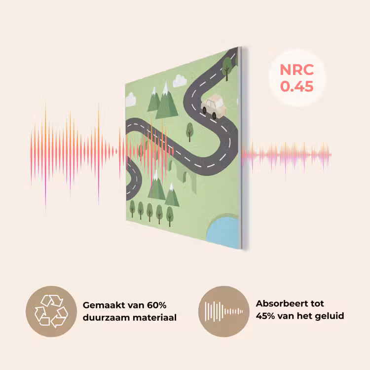 Auto - Bergweg - Natuur - Illustratie PET vilt klein -USP_NL