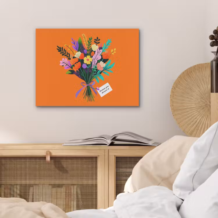 Kaartje - Boeket - Bloemen PET vilt klein -sfeer3