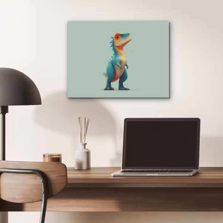 Cartoon - Dino - Oranje - Stekels PET vilt klein -sfeer5