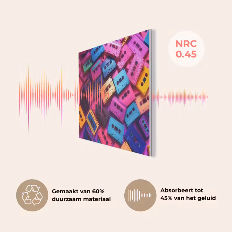 Cassetteband - Kleurrijk - Energiek PET vilt klein -USP_NL