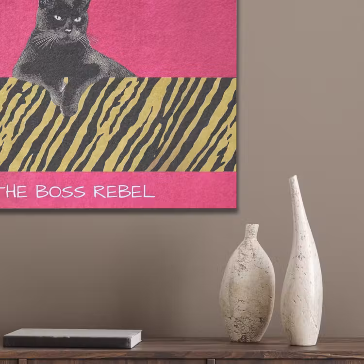 Kat - Baas - Roze - Tijgerprint PET vilt klein -sfeer6_closeup