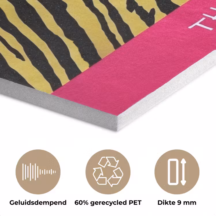 Kat - Baas - Roze - Tijgerprint PET vilt klein -closeup_NL