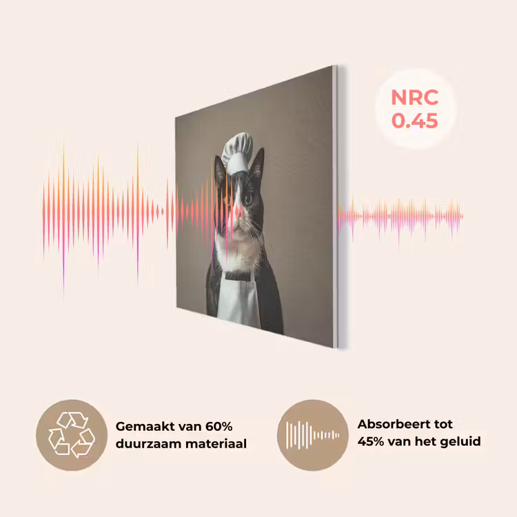 Kat - Kokskleding - Zwart - Wit PET vilt klein -USP_NL