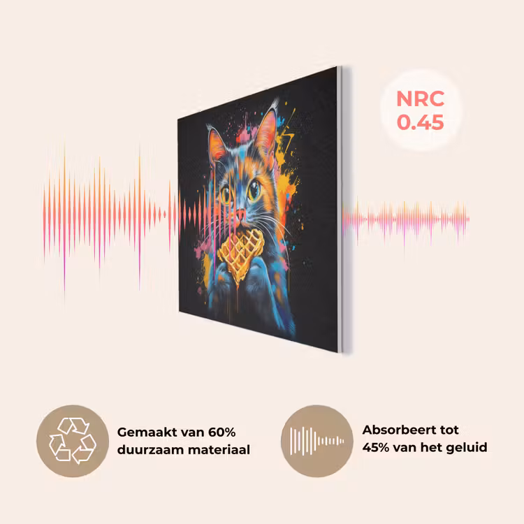 Kat - Graffiti - Kleurrijk - Wafel - Eten PET vilt klein -USP_NL