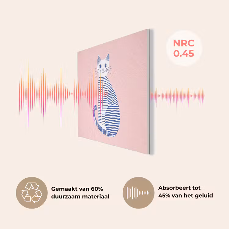 Kat - Illustratie - Minimalistisch - Roze PET vilt klein -USP_NL
