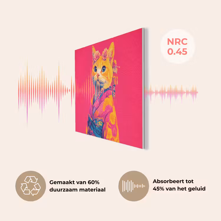 Kat - Kimono - Bloemen - Roze PET vilt klein -USP_NL