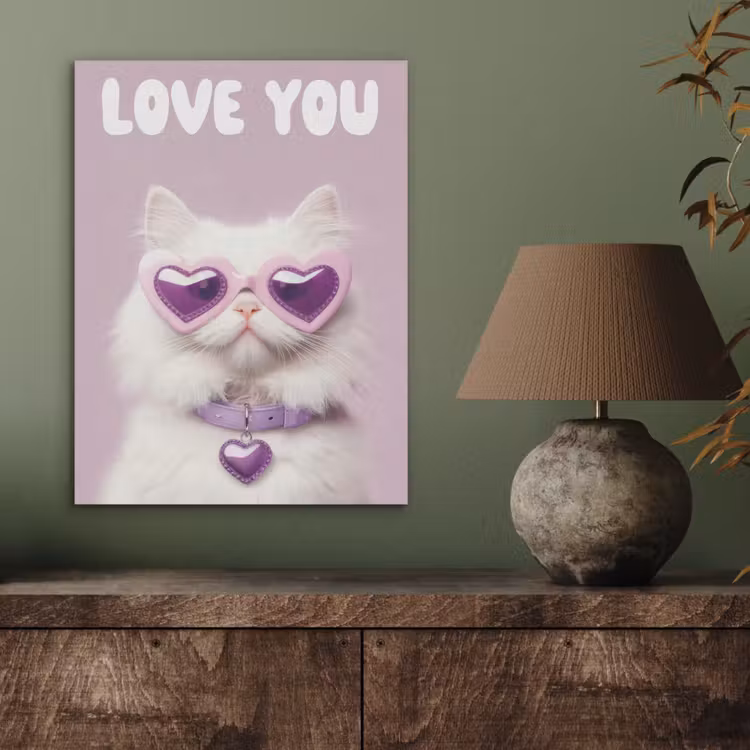 Kat - Love - Paars - Valentijn PET vilt klein -sfeer2