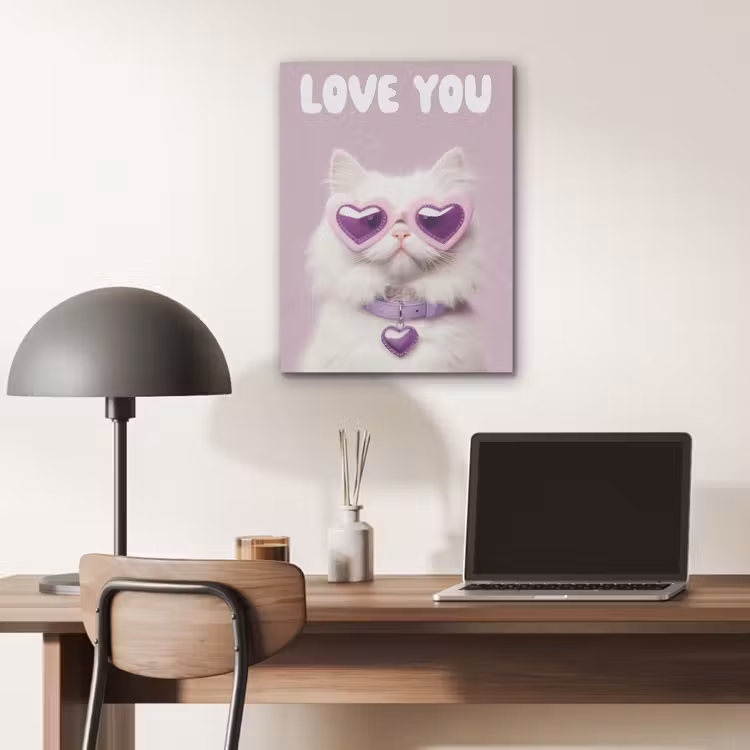 Kat - Love - Paars - Valentijn PET vilt klein -sfeer5