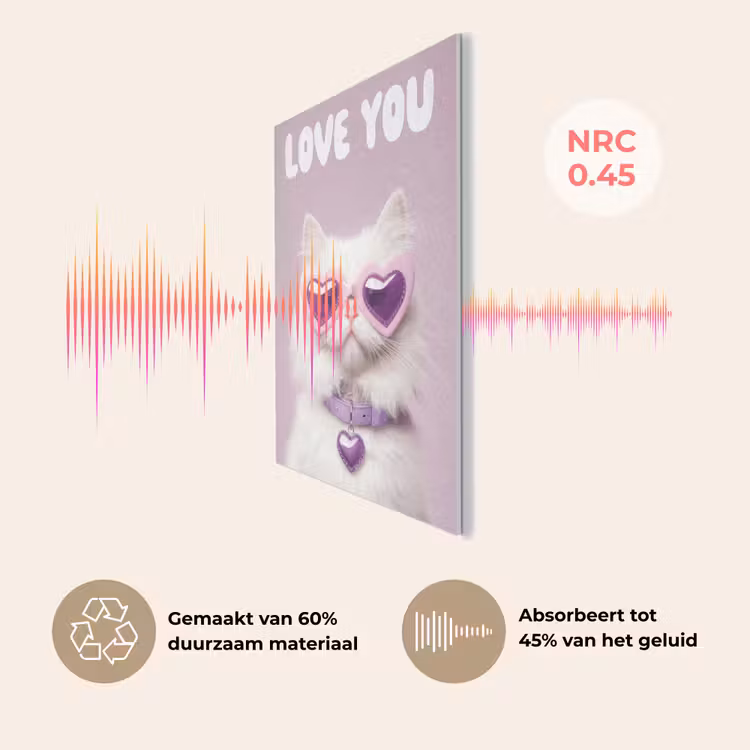 Kat - Love - Paars - Valentijn PET vilt klein -USP_NL