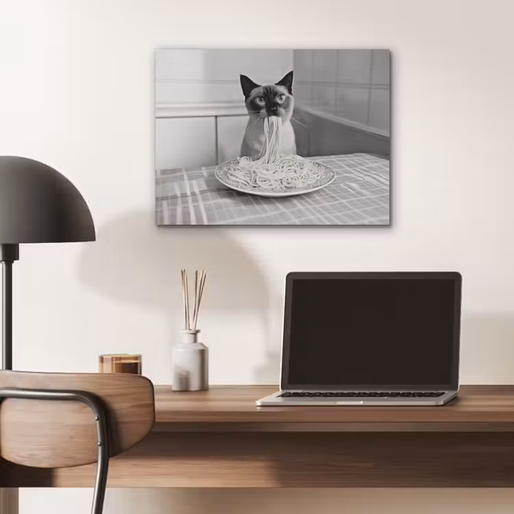 Kat - Siamees - Zwart Wit - Schattig - Dieren PET vilt klein -sfeer5