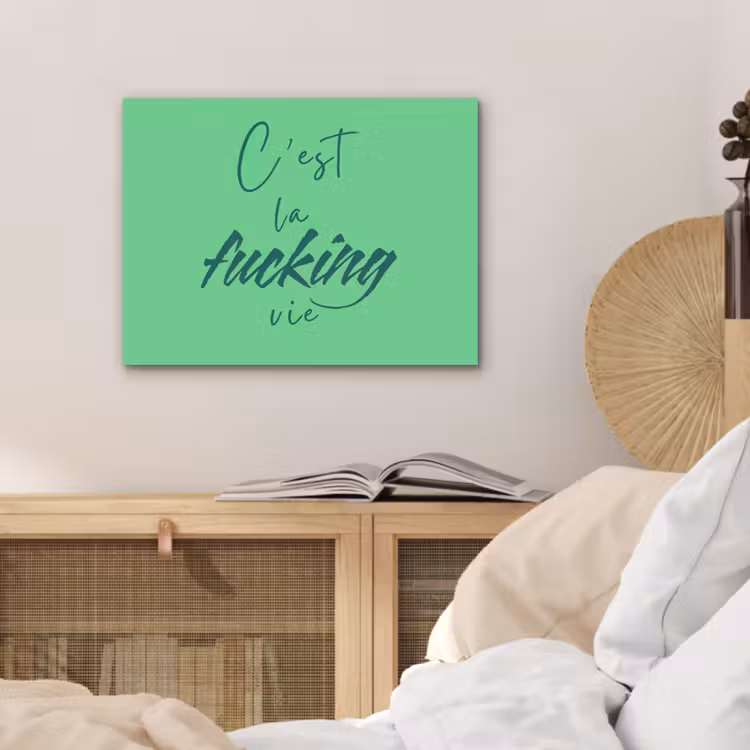 c'est la fucking vie - Groen - Penseelstijl PET vilt klein -sfeer3