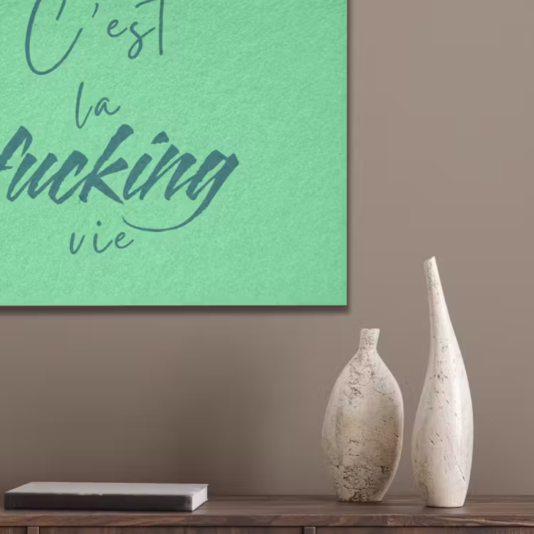c'est la fucking vie - Groen - Penseelstijl PET vilt klein -sfeer6_closeup