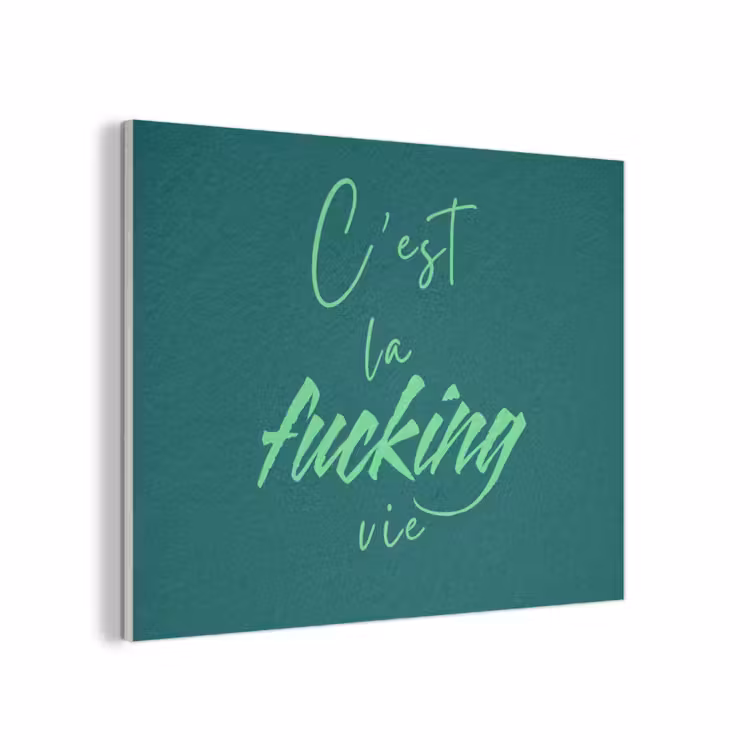 c'est la fucking vie - Groen - Handgeschreven PET vilt klein -3d