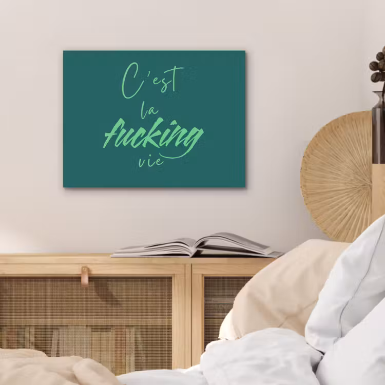 c'est la fucking vie - Groen - Handgeschreven PET vilt klein -sfeer3