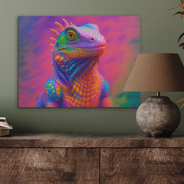 Kameleon - Dieren - Neon - Kleur PET vilt klein -sfeer2