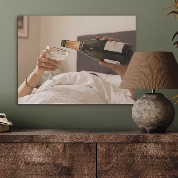 Champagne - Bed - Bubbels PET vilt klein -sfeer2
