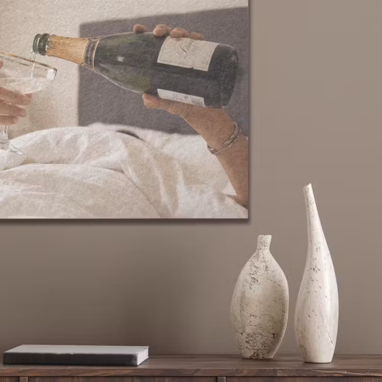 Champagne - Bed - Bubbels PET vilt klein -sfeer6_closeup