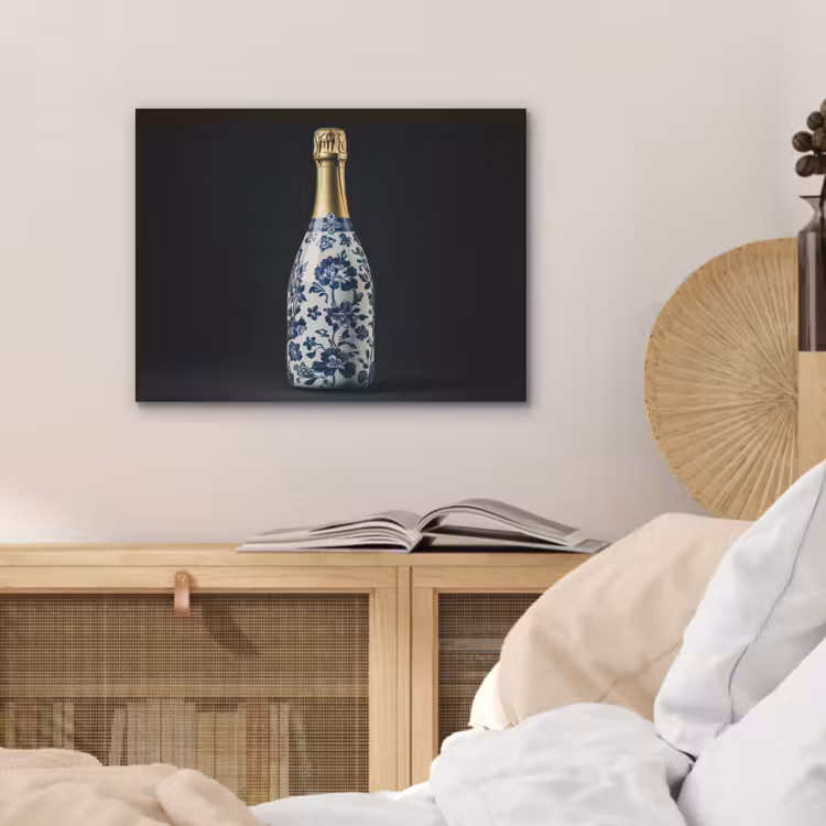 Champagne - Bloemen - Goud - Chique PET vilt klein -sfeer3