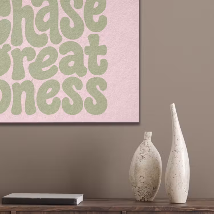 Chase greatness - Groen - Roze - Retro PET vilt klein -sfeer6_closeup