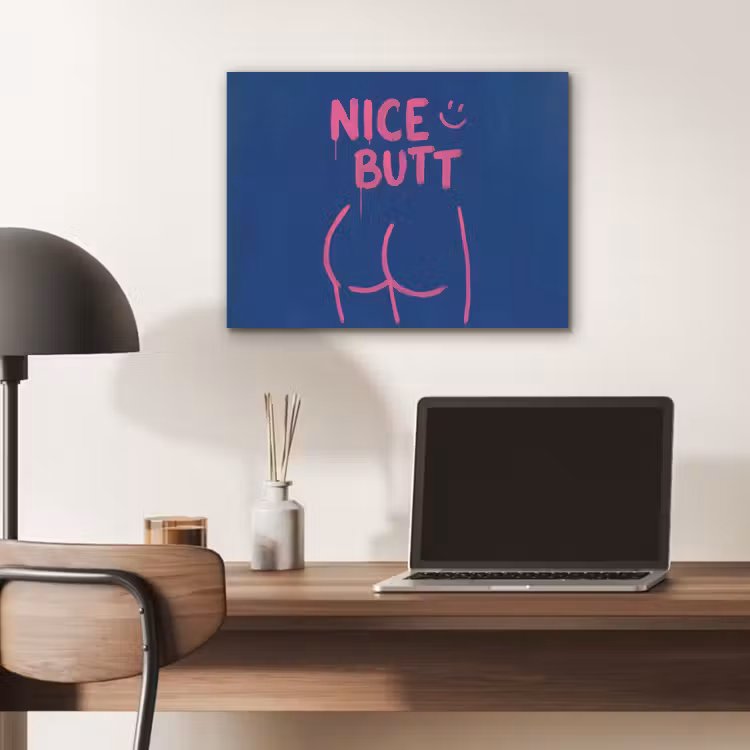 Brutaal - Grappig - Blauw PET vilt klein -sfeer5