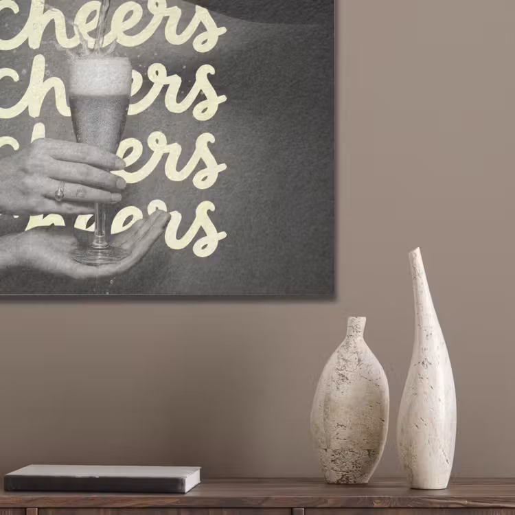 Cheers - Wijn - Zwart - Wit PET vilt klein -sfeer6_closeup