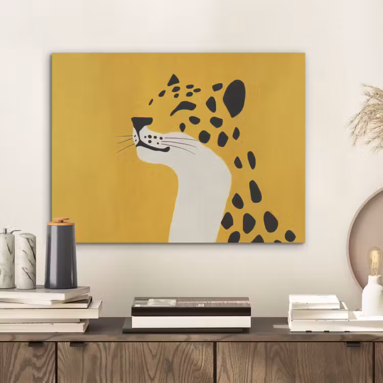 Cheetah - Illustratie - Geel PET vilt klein -sfeer1