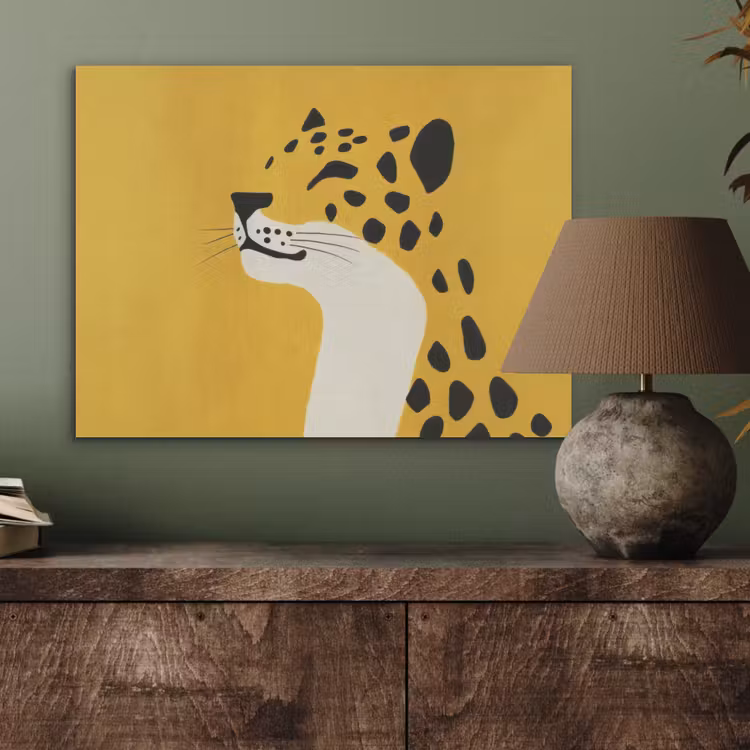 Cheetah - Illustratie - Geel PET vilt klein -sfeer2