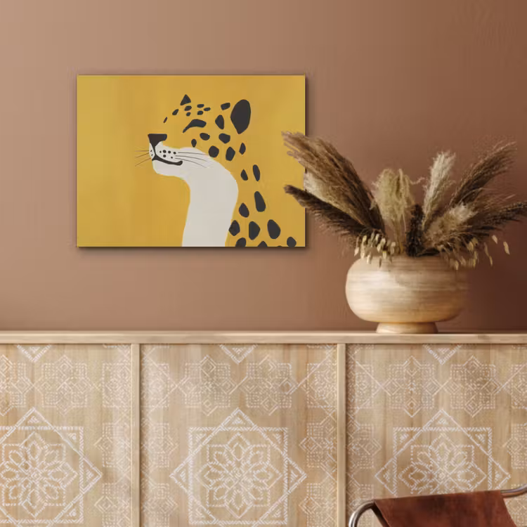 Cheetah - Illustratie - Geel PET vilt klein -sfeer4