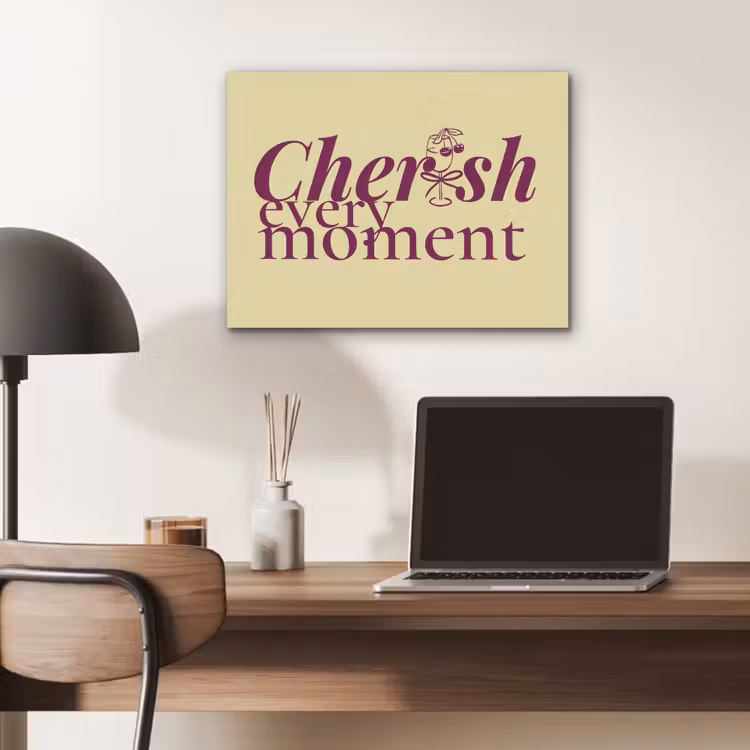 Cherish every moment - Cocktailglas - Geel PET vilt klein -sfeer5