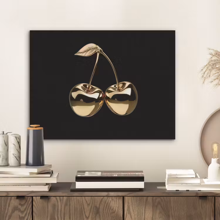 Kersen - Zwart - Goud - Chrome PET vilt klein -sfeer1