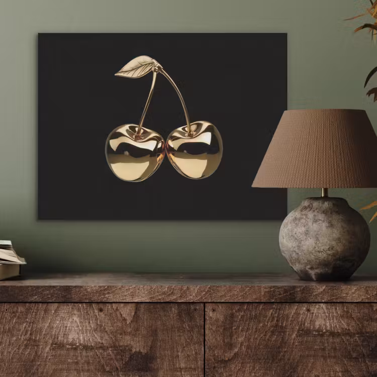 Kersen - Zwart - Goud - Chrome PET vilt klein -sfeer2