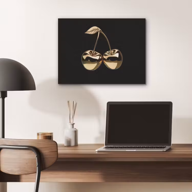 Kersen - Zwart - Goud - Chrome PET vilt klein -sfeer5