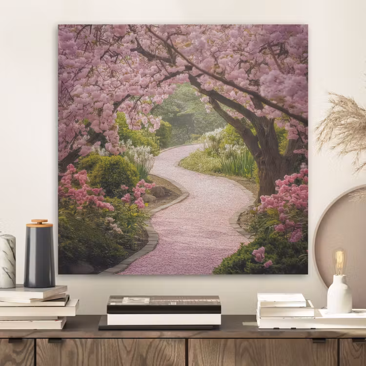 Kersenbloesem - Natuur - Sakura - Pad - Japanse tuin PET vilt klein -sfeer1