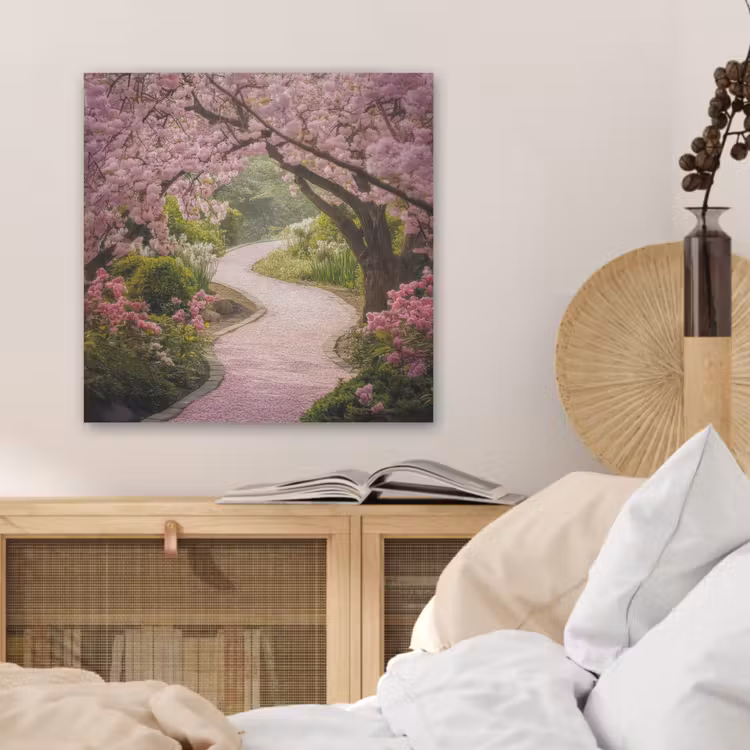 Kersenbloesem - Natuur - Sakura - Pad - Japanse tuin PET vilt klein -sfeer3