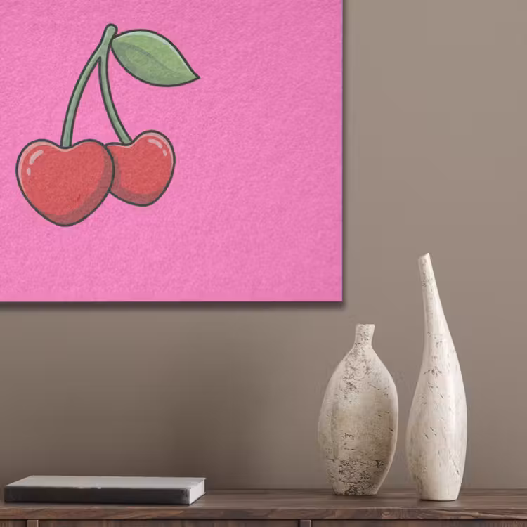 Kers - Roze - Fruit PET vilt klein -sfeer6_closeup