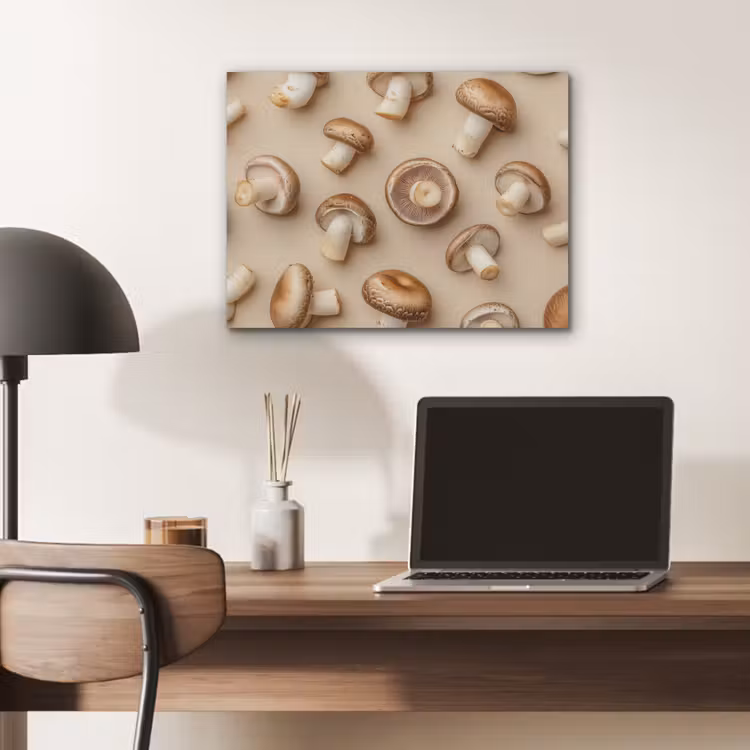 Kastanje Champignons - Beige PET vilt klein -sfeer5