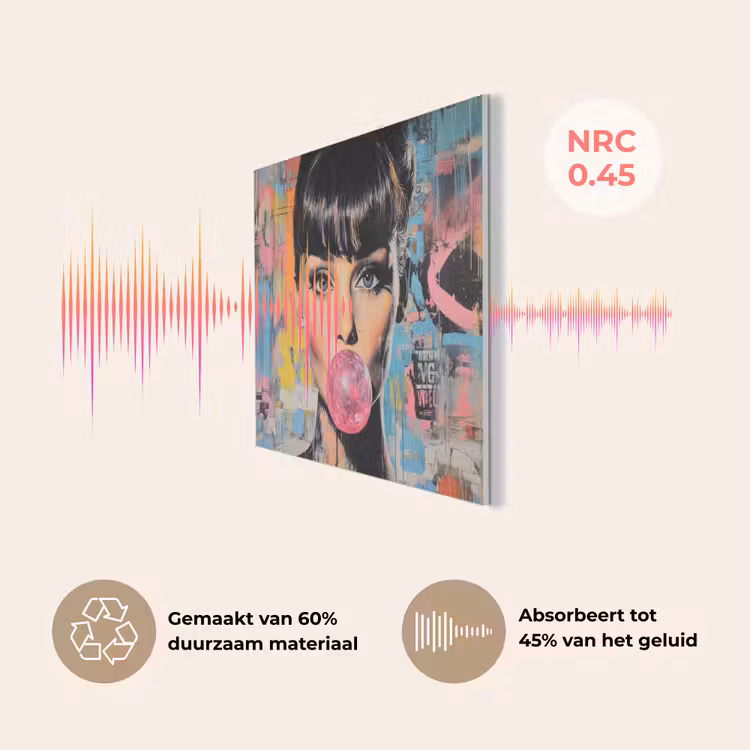 Kauwgom - Vrouw - Penseelstreken - Modern PET vilt klein -USP_NL
