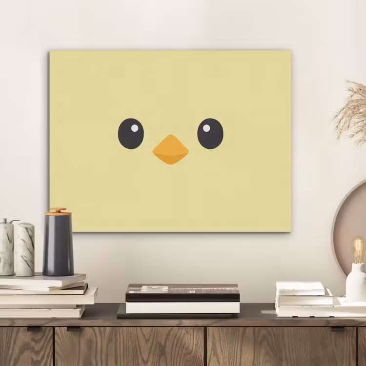 Kuiken - Vrolijk - Geel - Minimalistisch PET vilt klein -sfeer1