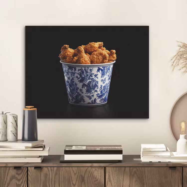 Kip - Bucket - Delfts blauw - Lekker PET vilt klein -sfeer1