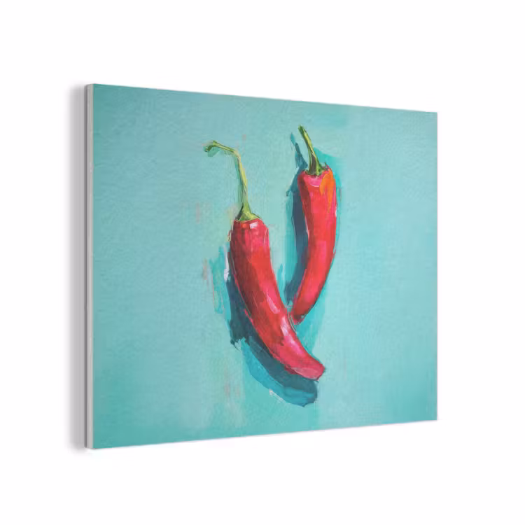 Chilipepers - Geverfd - Rood PET vilt klein -3d
