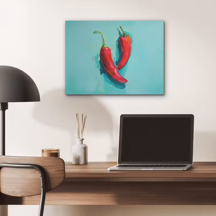 Chilipepers - Geverfd - Rood PET vilt klein -sfeer5