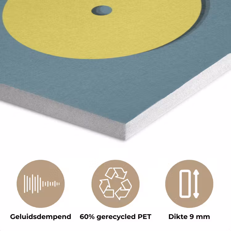 Chill out - Geel - Blauw PET vilt klein -closeup_NL