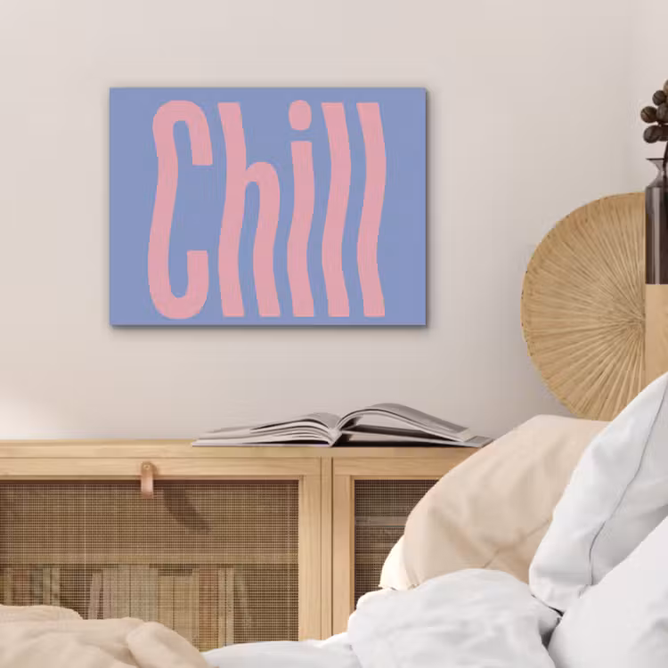 Chill - Roze - Blauw - Golvend PET vilt klein -sfeer3