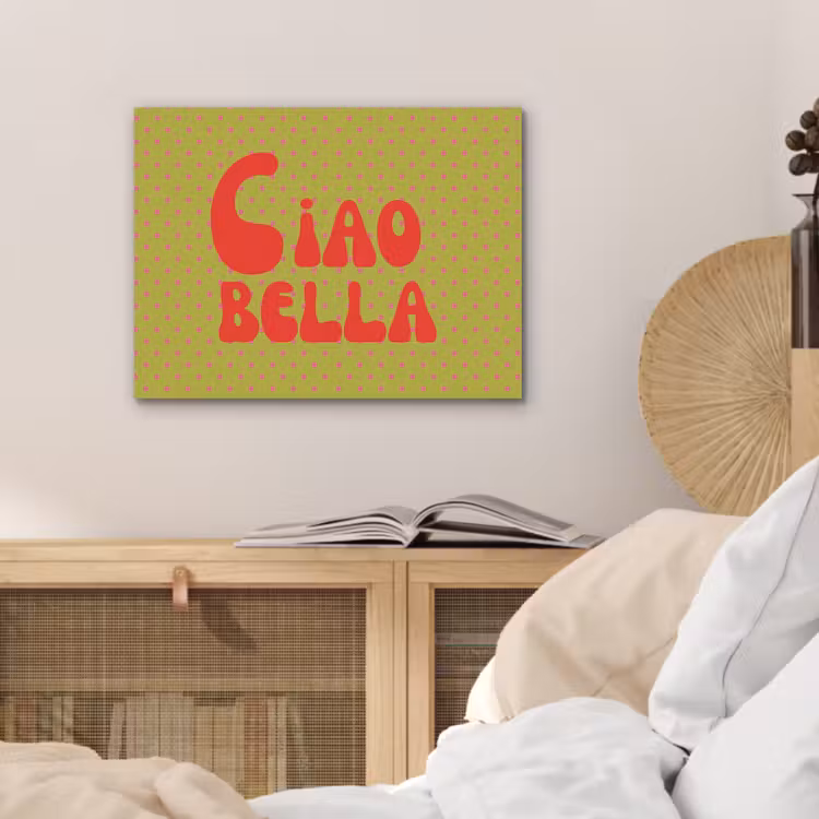Ciao bella - Rood - Groen - Stippen PET vilt klein -sfeer3