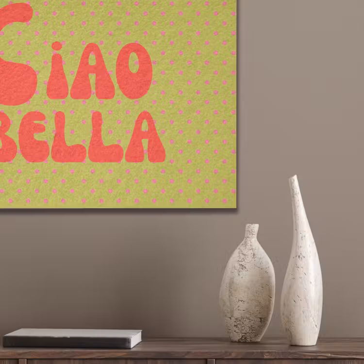 Ciao bella - Rood - Groen - Stippen PET vilt klein -sfeer6_closeup