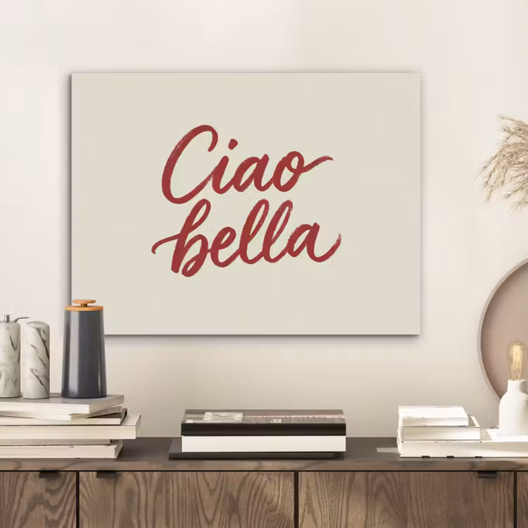 Ciao bella - Rood - Wit - Minimalistisch PET vilt klein -sfeer1